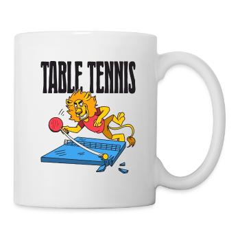 Table Tennis Lion Ping Pong Lion Outfit Table - Mug - white - Right