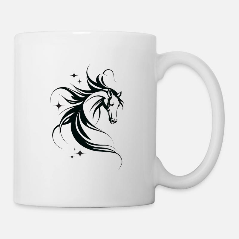 Cheval avec des étoiles - Mug blanc - blanc