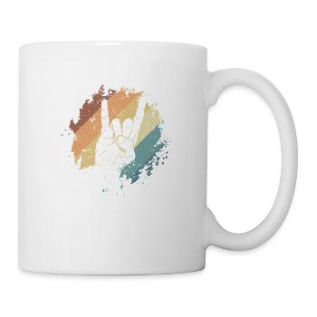 Heavy Metal Handzeichen Musik Band Genre - Tasse - Weiß - Rechts