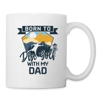 Né pour jouer au disc golf avec papa - Frisbee - Mug blanc - blanc - Droite