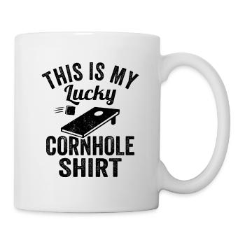 C’est ma chemise porte-bonheur en cornhole - Mug blanc - blanc - Droite