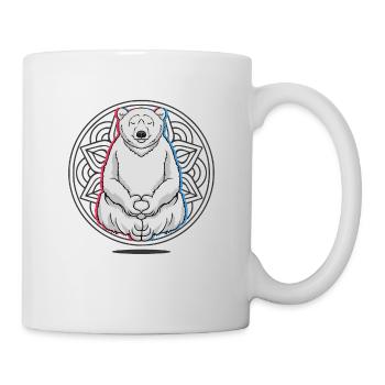 Namaste Polar Bear Mandala Lotus Meditation Polar Bear - Mug - white - Right