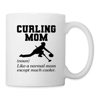 Curling Mama Winter Eissport Curler Muttertag - Tasse - Weiß - Rechts