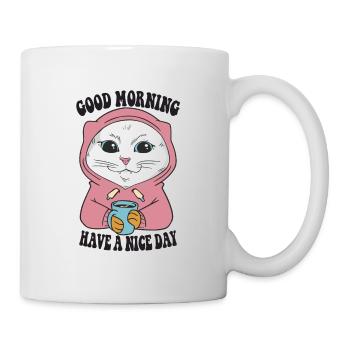 Bonjour Main Coon Cat tenue pour - Mug blanc - blanc - Droite