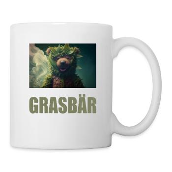 Grasbär Cannabis Weed Hanf Bär - Tasse - Weiß - Rechts