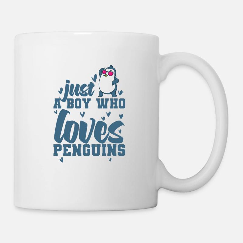 Just a Boy who loves Penguins Vogel - Tasse - Weiß