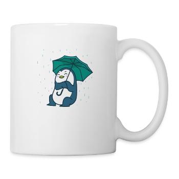 Penguin with an umbrella Antarctica - Mug - white - Right