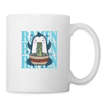 Pinguin mit Ramen Nudeln Antarktis Vogel - Tasse - Weiß - Rechts