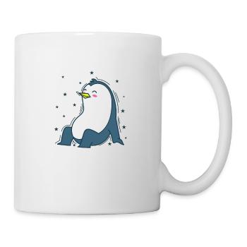 Le pingouin et le ciel nocturne Antarctique - Mug blanc - blanc - Droite