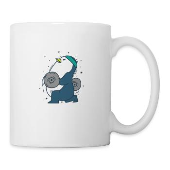 Pinguin macht Fitness mit Gewichten Vogel - Tasse - Weiß - Rechts