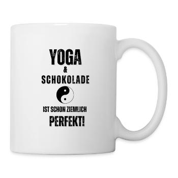 Yoga Schokolade Meditation Namaste Geschenkidee - Tasse - Weiß - Rechts