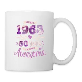 Avril 1963 Naissance femme de 60 ans - Mug blanc - blanc - Droite
