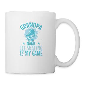 Grand-père est mon nom Le patinage sur glace est mon jeu - Mug blanc - blanc - Droite