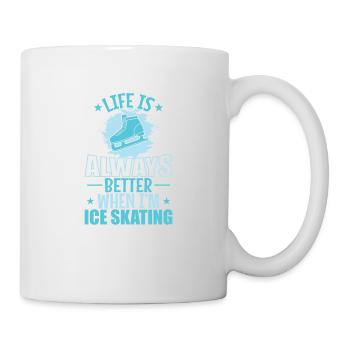 La vie est toujours meilleure quand je fais du patin à glace - Mug blanc - blanc - Droite