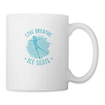 Live Breath Patinage à glace - Mug blanc - blanc - Droite