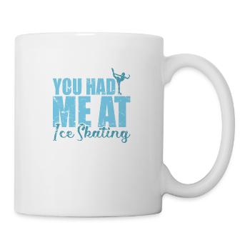 Tu m’as eu à Ice Skating Schlittschuhlaufen - Mug blanc - blanc - Droite