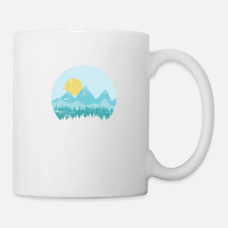 Berge mit Schnee Landschaft und Wälder - Tasse - Weiß