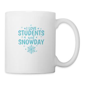 I Love Students and Snowday Schnee Winter - Tasse - Weiß - Rechts