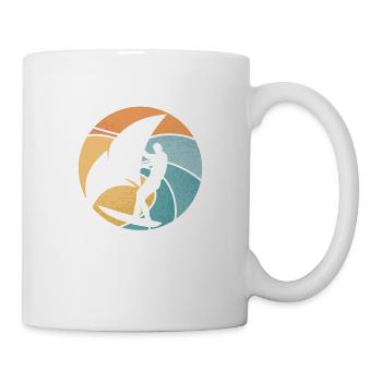 Wingsurf blanc sur une vague - Mug blanc - blanc - Droite