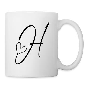 Buchstabe H Buchstabe-H Kalligrafie - Tasse - Weiß - Rechts