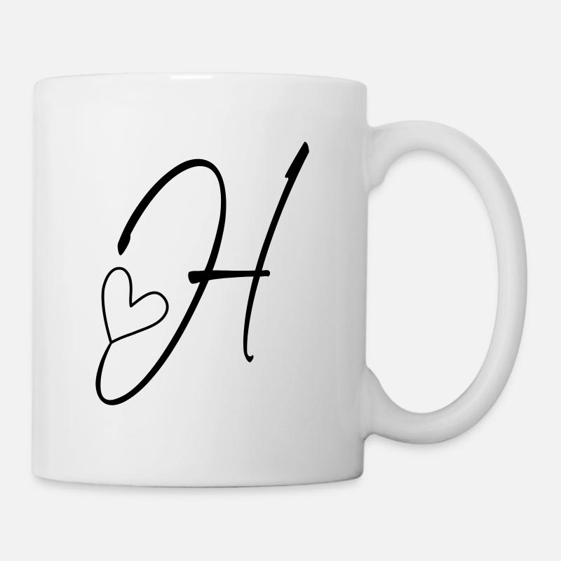Lettre H Lettre H Calligraphie - Mug blanc - blanc