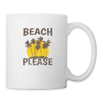 Plage S’il vous plaît Arbre Palmier Plage de vacances - Mug blanc - blanc - Droite