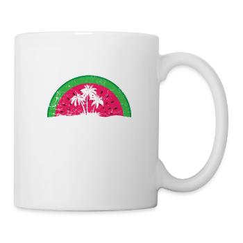 Île avec plage et palmiers vacances - Mug blanc - blanc - Droite