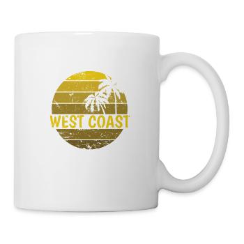 West Coast Palme Urlaub Strand - Tasse - Weiß - Rechts