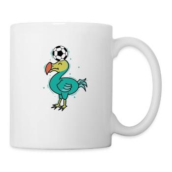 Dodo plays football bird from Mauritius - Mug - white - Right