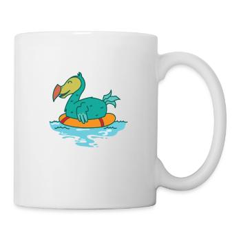 Dodo in the water with floating tire bird - Mug - white - Right