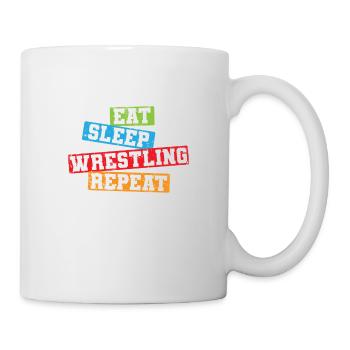Eat sleep Wrestling Repeat Show Fight - Mug - white - Right
