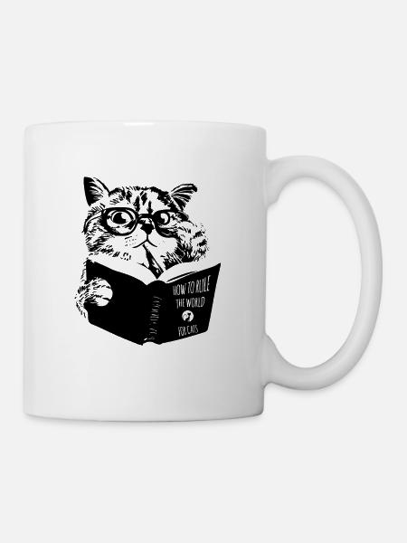 Katzen beherrschen die Welt - Tasse - Weiß