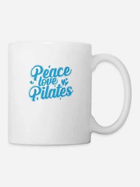 Peace Love Pilates Powerhouse Fitness - Tasse - Weiß