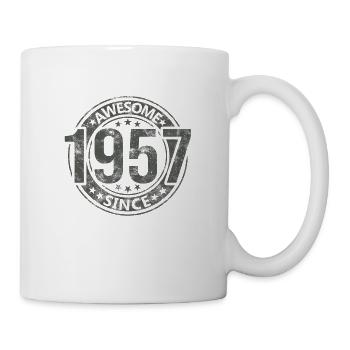 Génial depuis l’anniversaire rétro vintage 1957 - Mug blanc - blanc - Droite