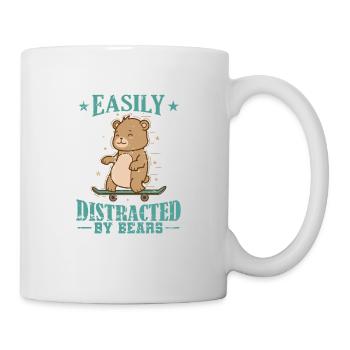 Facilement distrait par la forêt animale des ours - Mug blanc - blanc - Droite