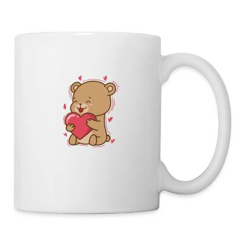Bär ist verliebt mit Herz Wald Tier - Tasse - Weiß - Rechts