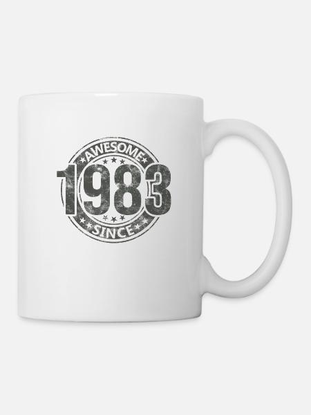 Génial depuis l’anniversaire rétro vintage 1983 - Mug blanc - blanc