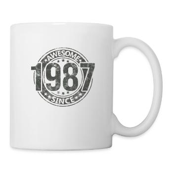 Awesome Since Jahrgang 1987 Retro Geburtstag - Tasse - Weiß - Rechts