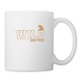Wild and Free Braunbär Tier - Tasse - Weiß - Rechts