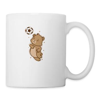 Ours jouant au football Animal de la forêt - Mug blanc - blanc - Droite