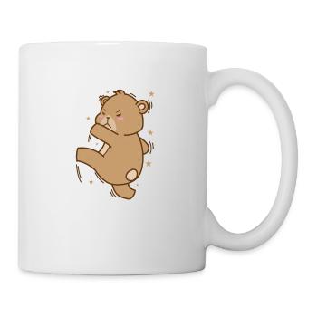 Bear throws a ball forest animal - Mug - white - Right