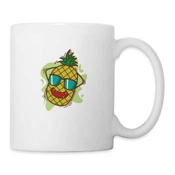 Pineapple chills on vacation tropical sweet fruit - Mug - white - Right