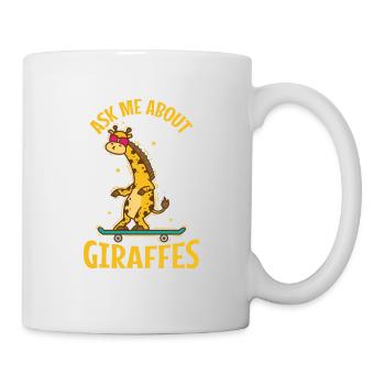 Ask me about Giraffes Zoo Safari - Mug - white - Right