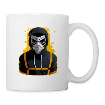 Cyborg with hoodie - Mug - white - Right