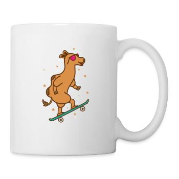 Kamel auf dem Skateboard Dromedar - Tasse - Weiß - Rechts
