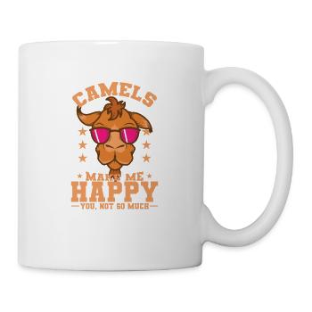 Camels make my Happy Wüste Dromedar Tier - Tasse - Weiß - Rechts