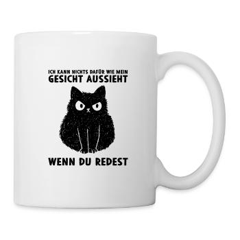 Kann nichts dafür wie mein Gesicht aussieht - Tasse - Weiß - Rechts