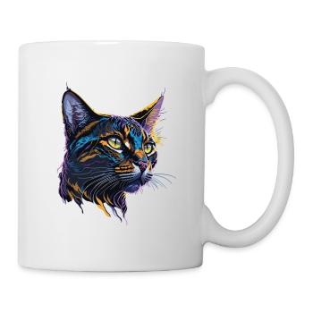 Klassische Splash Art Bengalkatze - Tasse - Weiß - Rechts
