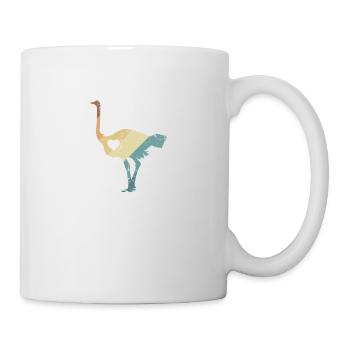 Ostrich bird animal in the savannah - Mug - white - Right