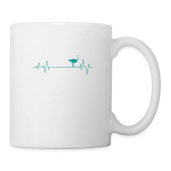 Heart Beat Line Ostrich Animal Bird - Mug - white - Right